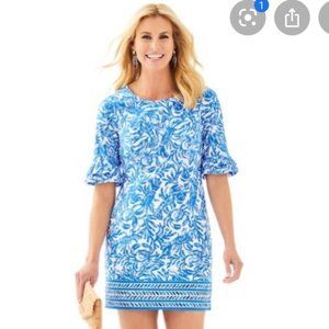 NWT Size 4 Lilly Pulitzer Fiesta Stretch Dress in Resort White On A Roll Engine